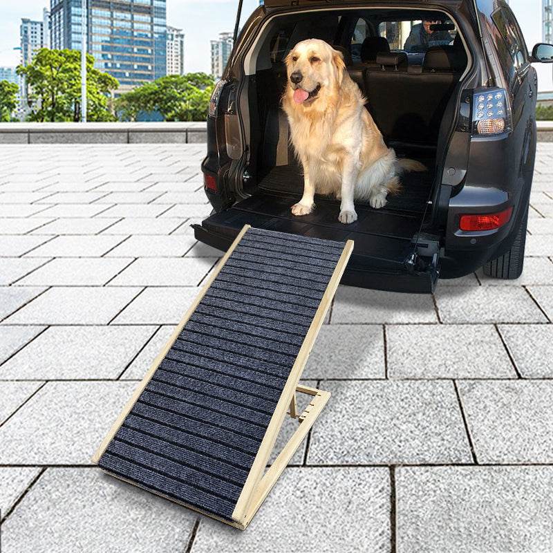Solid Wood Foldable Dog Ramp With Non-Slip Traction - Sleep Galleria