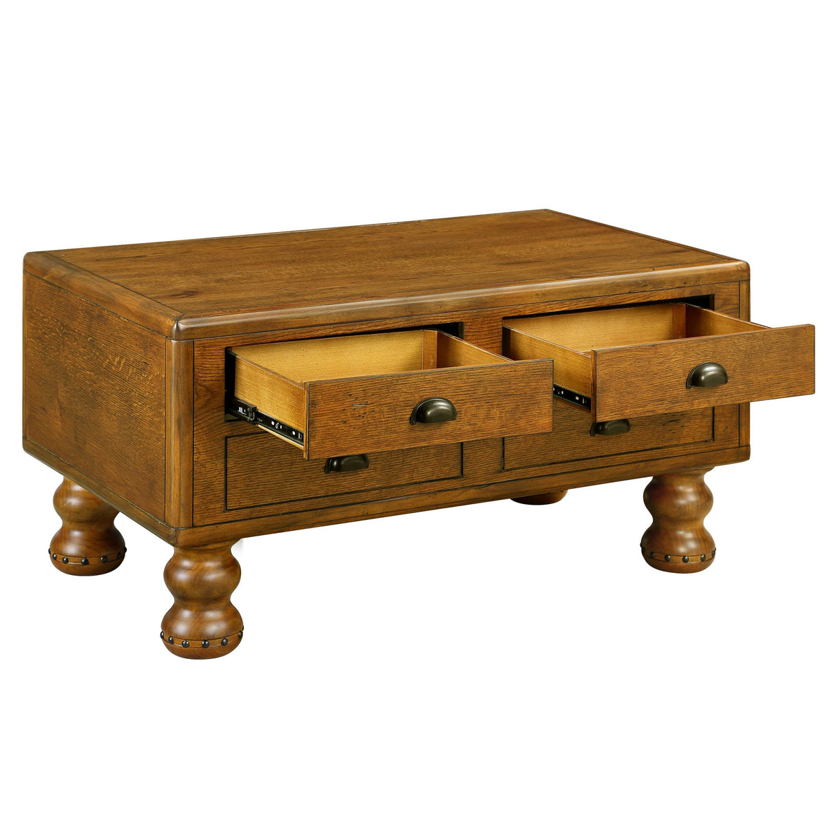 Solid Wood 40-Inch Antique Coffee Table With Drawers - Sleep Galleria