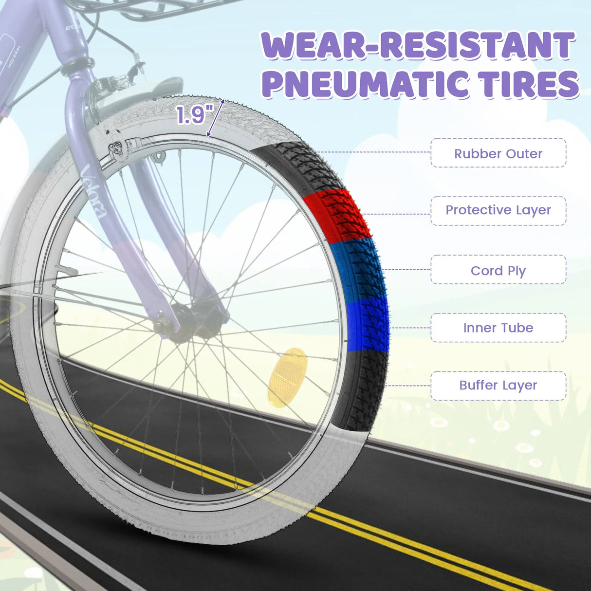 20-Inch Kids Steel Frame Single-Speed Bicycle With Brakes - Omega Lifestyles