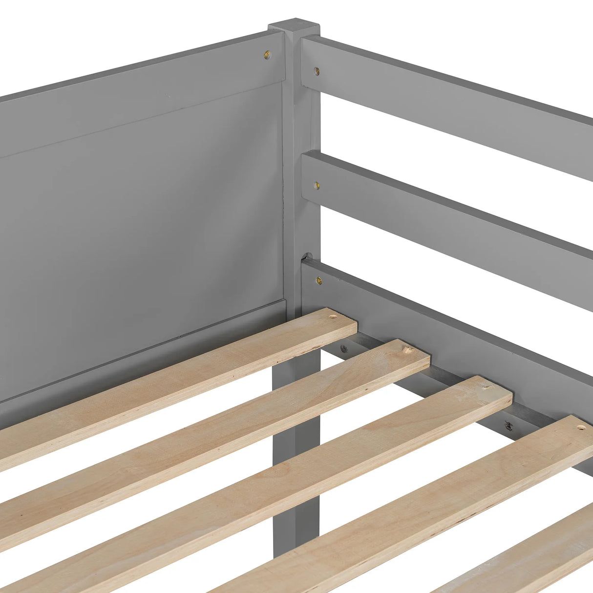 Solid Wood Twin Loft Bed With Ladder Gray - Omega Lifestyles