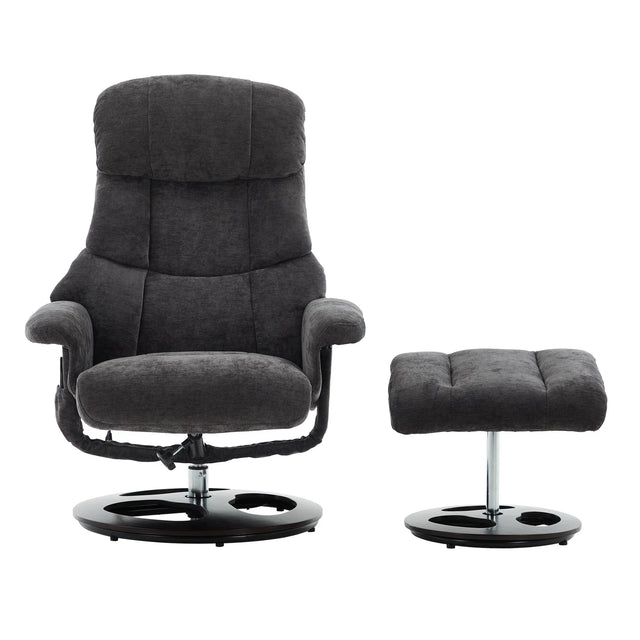 Modern Chenille Recliner Chair With Ottoman And Massage - Omega Lifestyles