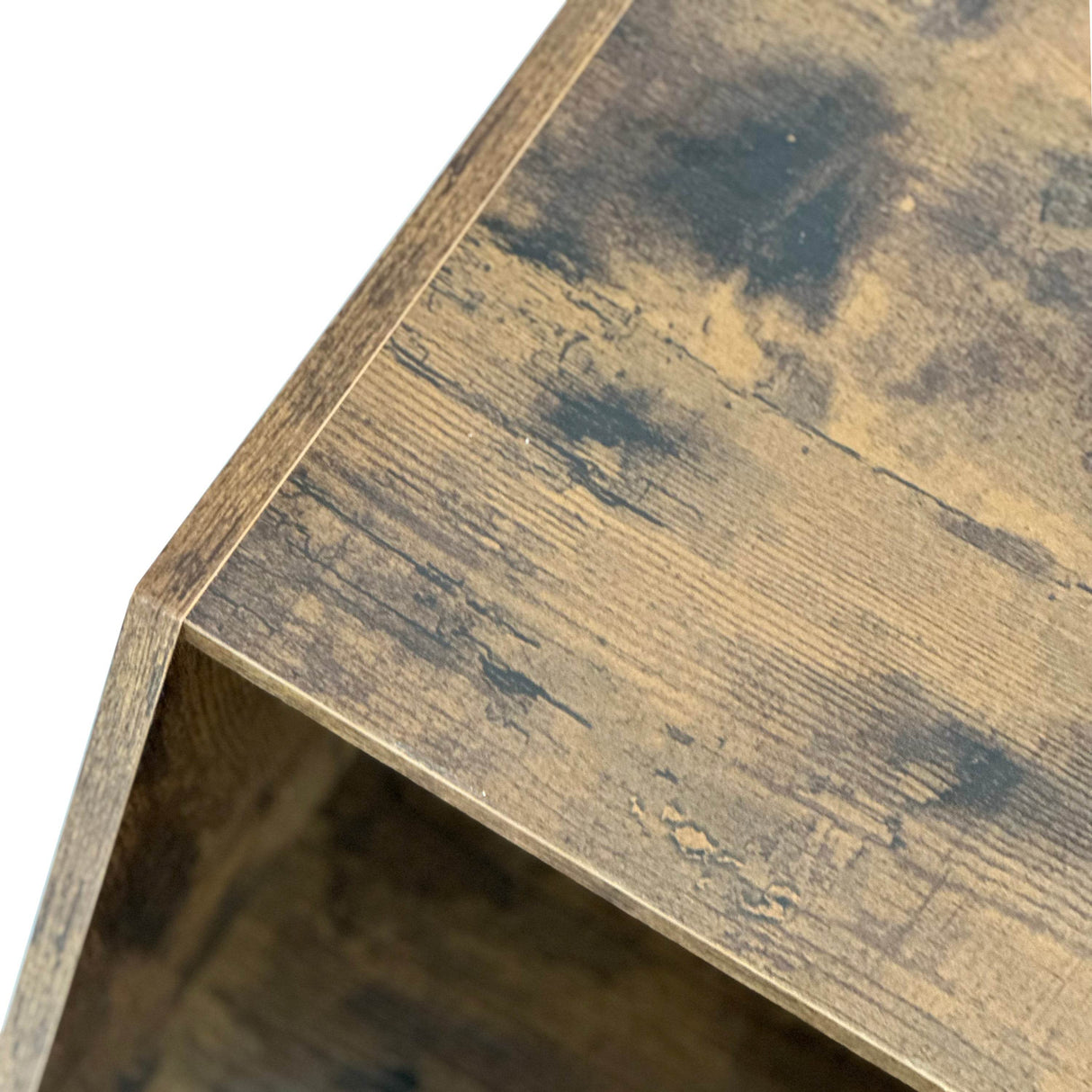 Hexagonal Antique Wood MDF Coffee Table Nightstand - Sleep Galleria