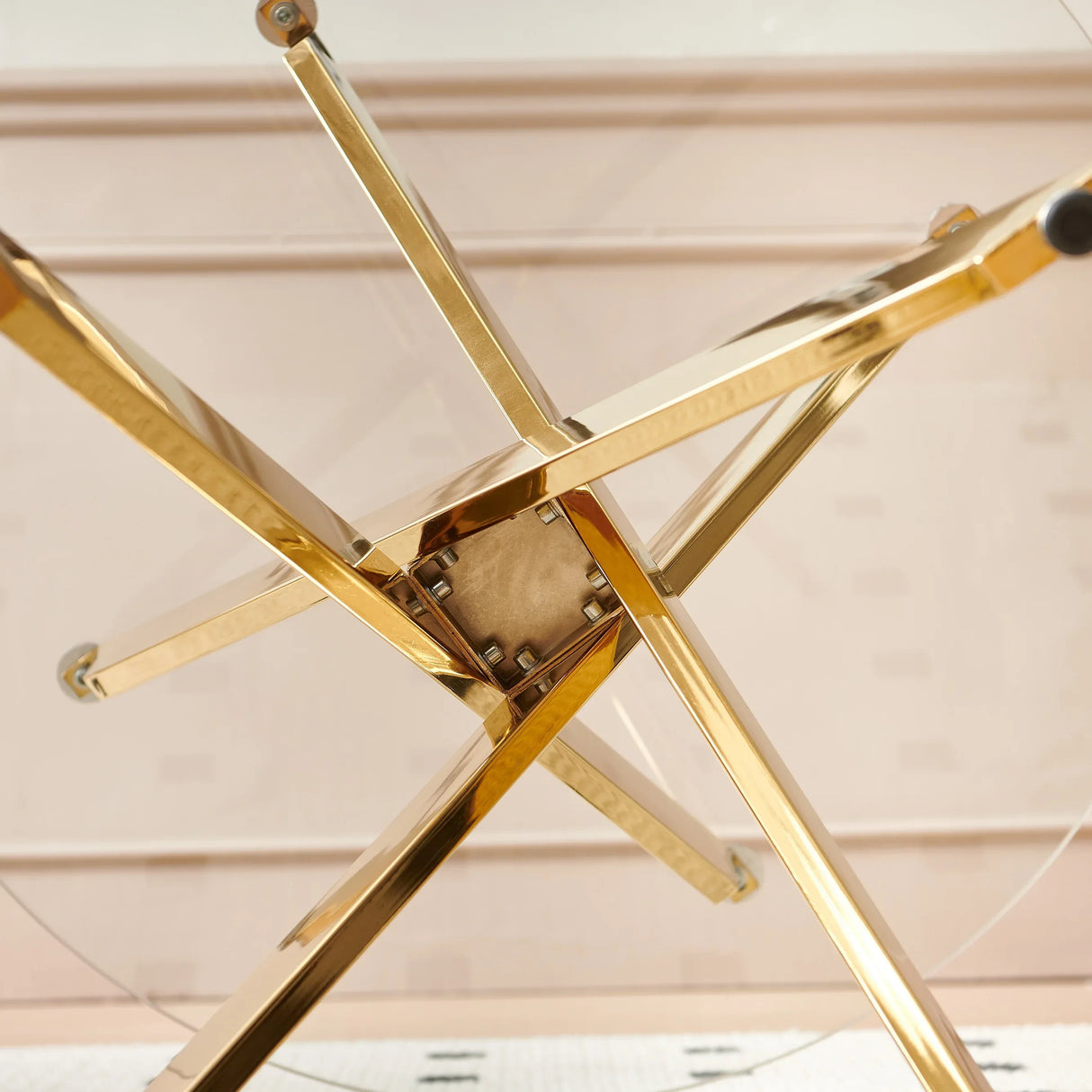 5-Piece Mid-Century Glass Top Metal Leg Dining Set - Omega Lifestyles