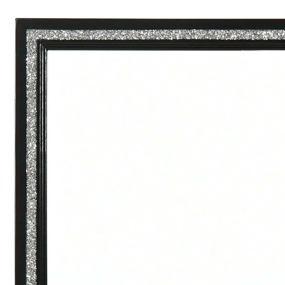 Beveled Edge Black Synthetic Wood Dresser Mirror - Omega Lifestyles