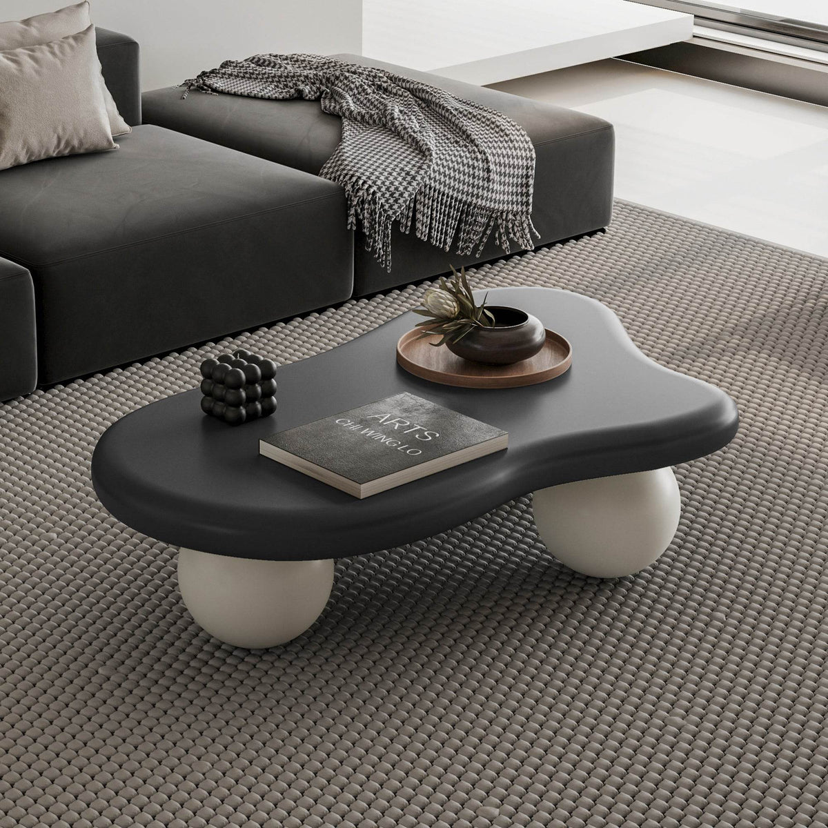 Modern 40-Inch Cloud Shaped Lacquered Coffee Table - Sleep Galleria