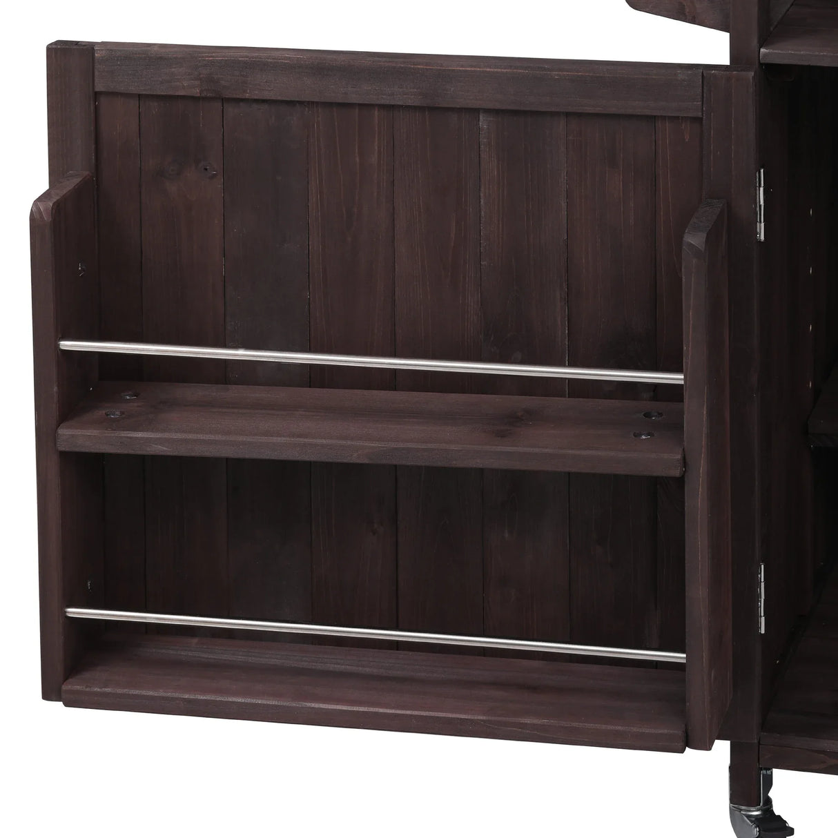 Outdoor Kitchen Island Solid Fir Wood Raised Shelf Cart - Omega Lifestyles