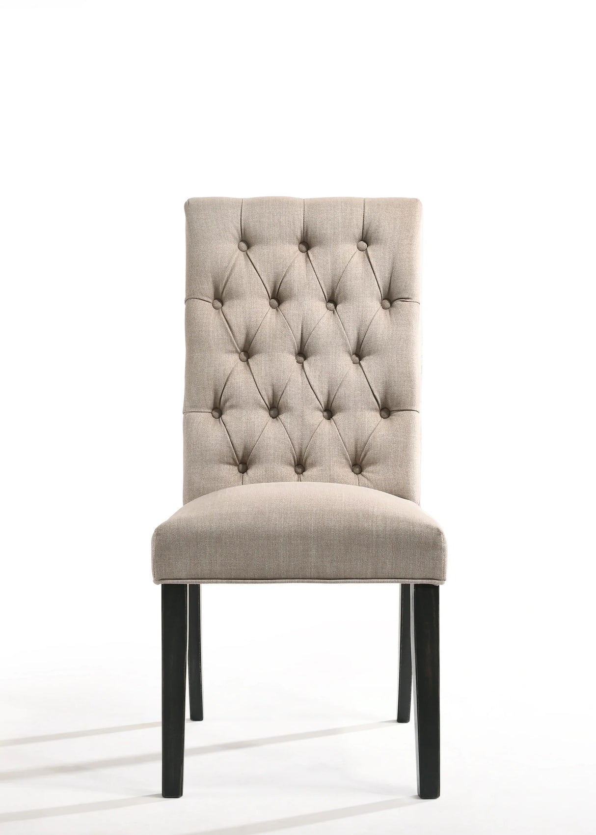 7-Piece Vintage Black Linen Synthetic Wood Dining Set - Omega Lifestyles