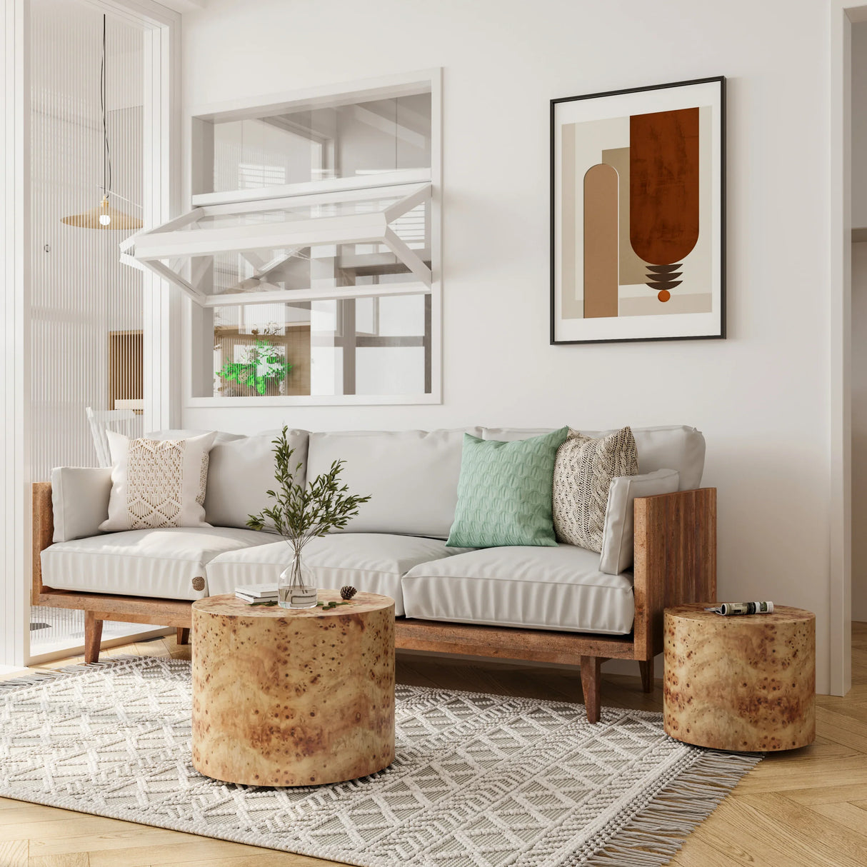 Nesting Round Farmhouse Coffee Table Set Of 2 - Omega Lifestyles