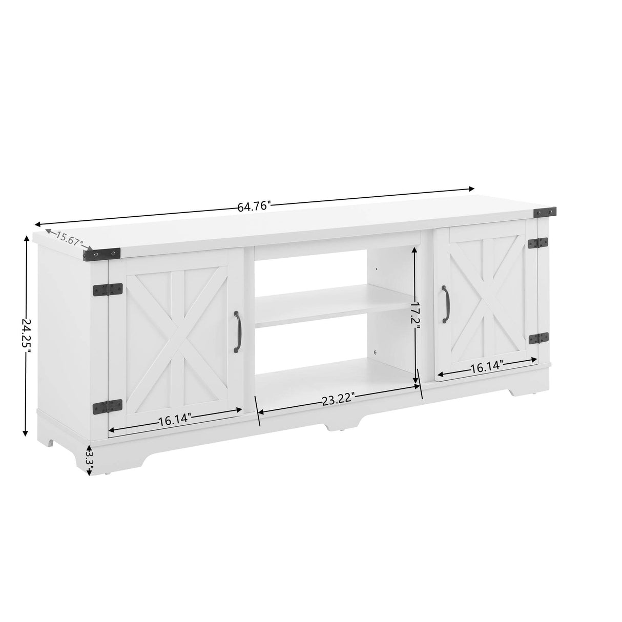 Modern Farmhouse White Fireplace TV Stand Console - Sleep Galleria