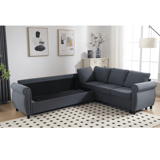 6-Seater Medium-Soft L-Shaped Pull-Out Sleeper Sofa - Omega Lifestyles
