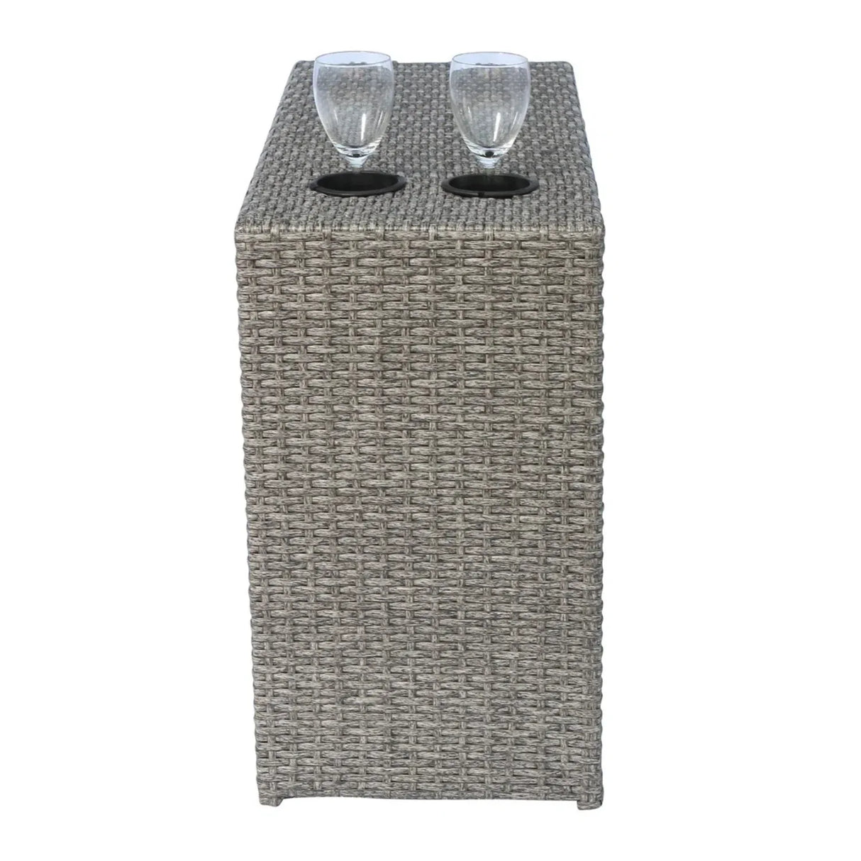 6-Piece Wicker Patio Seating Set With Fire Pit and Cushions - Omega Lifestyles