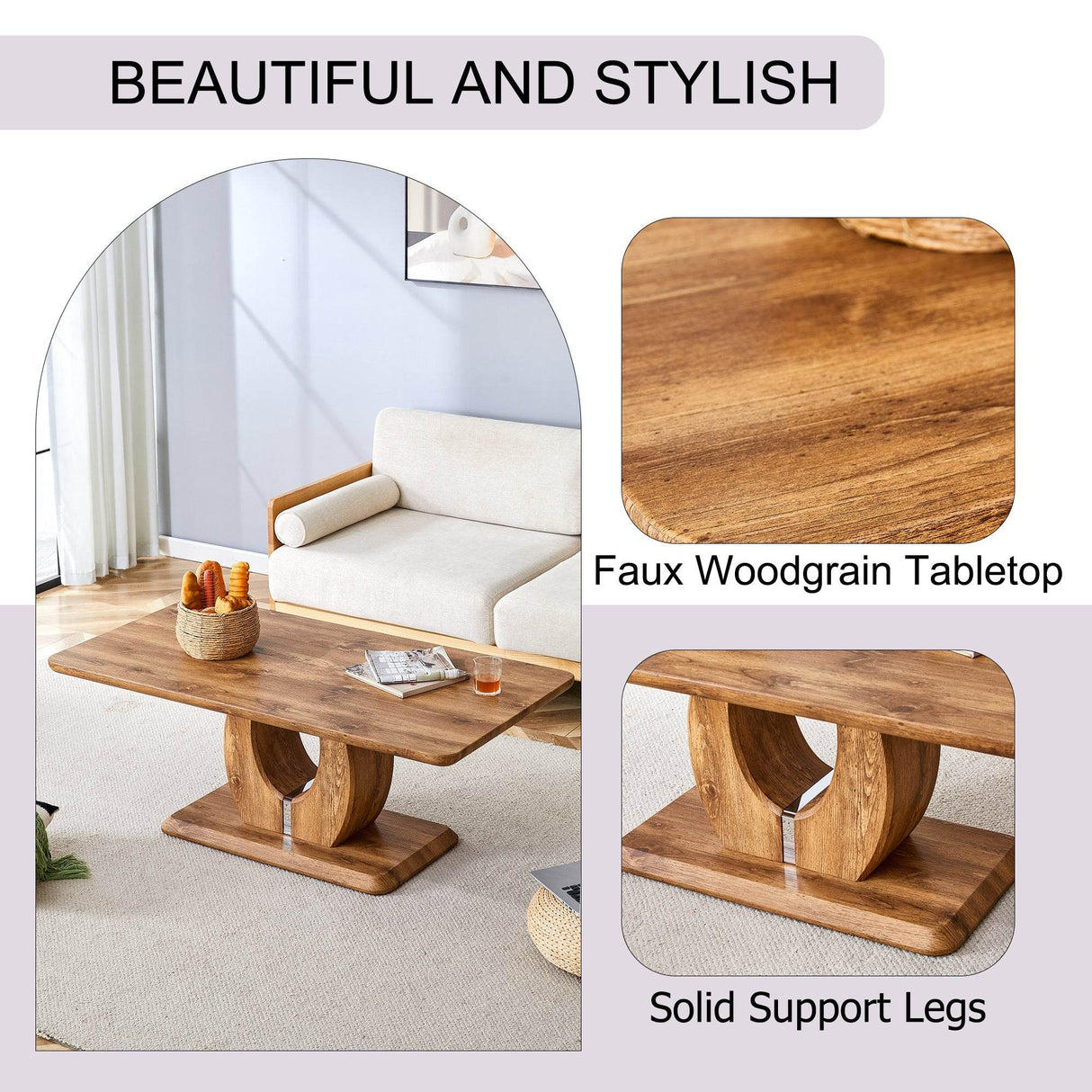 Modern Wood MDF Multipurpose Rectangular Coffee Table - Sleep Galleria