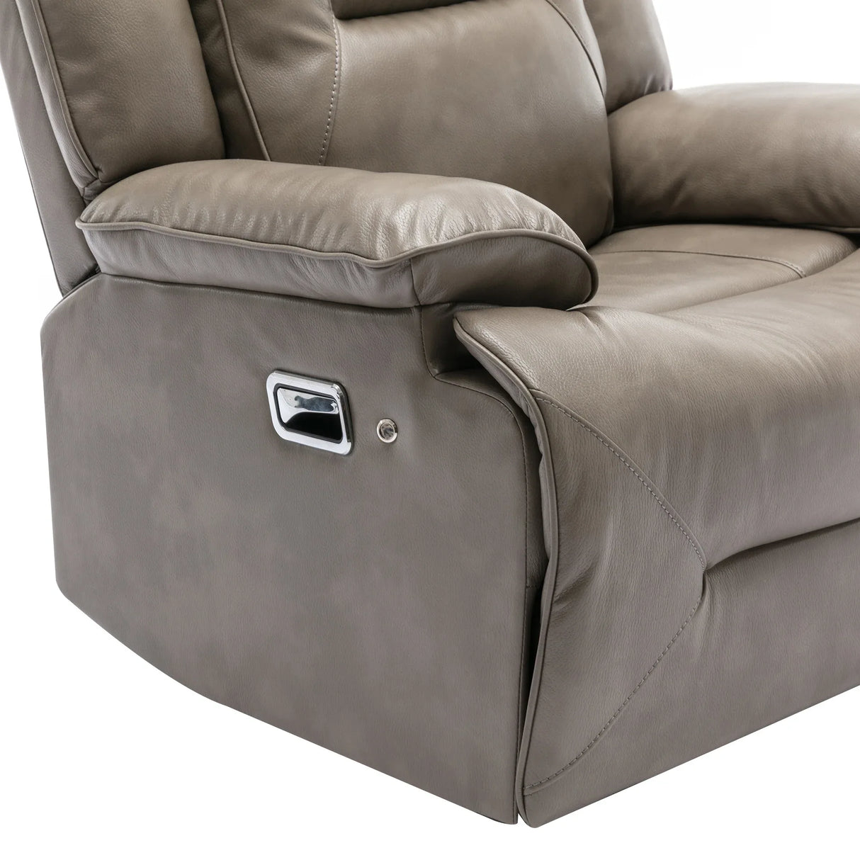 Modern 3-Seater Grey Leather Gel Recliner Chair With LED Light - Omega Lifestyles