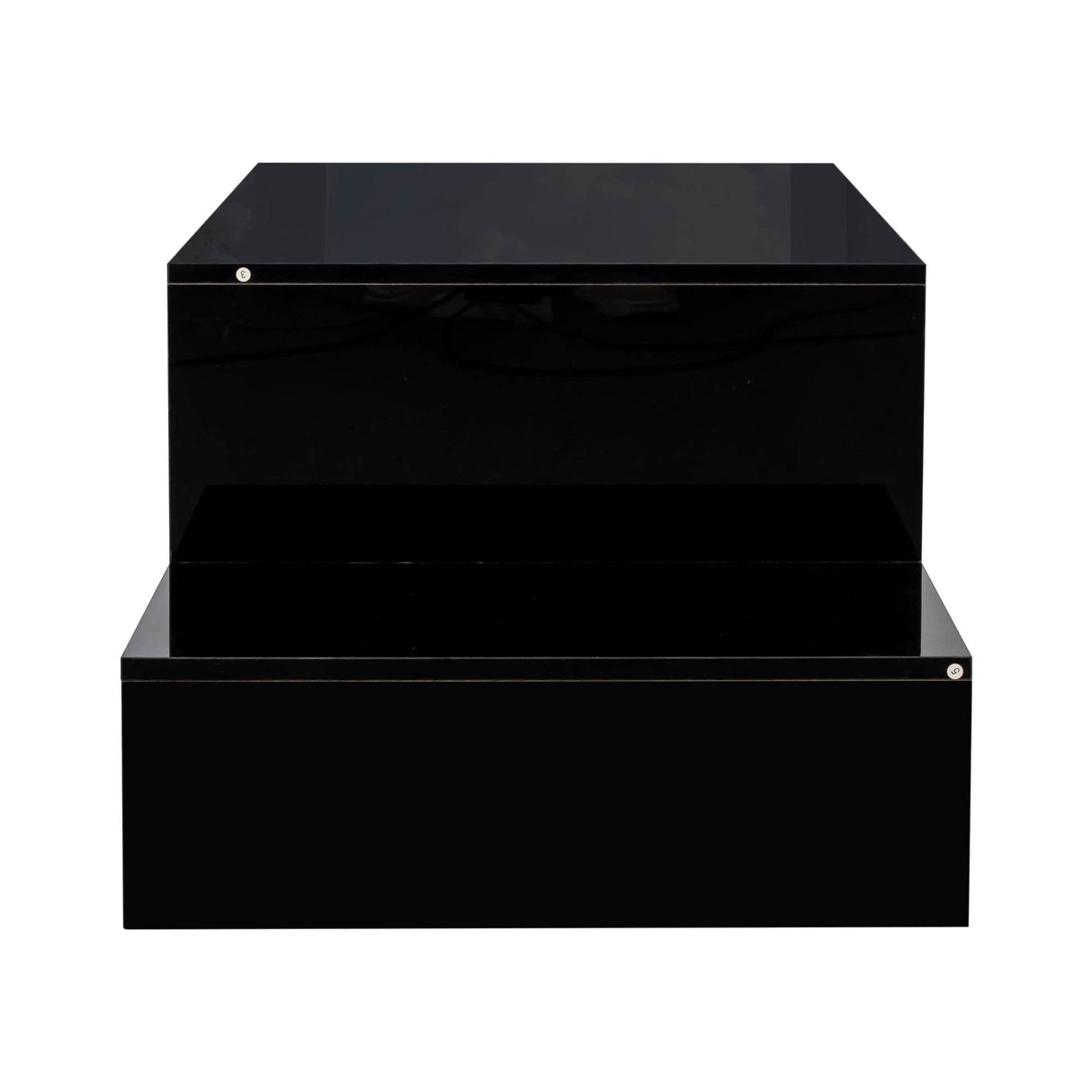 Architectural Shape Black Particle Board Coffee Table - Sleep Galleria