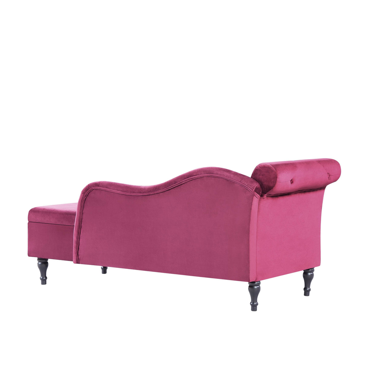 Velvet Upholstered Medium Firm Storage Chaise Lounge Bench - Omega Lifestyles