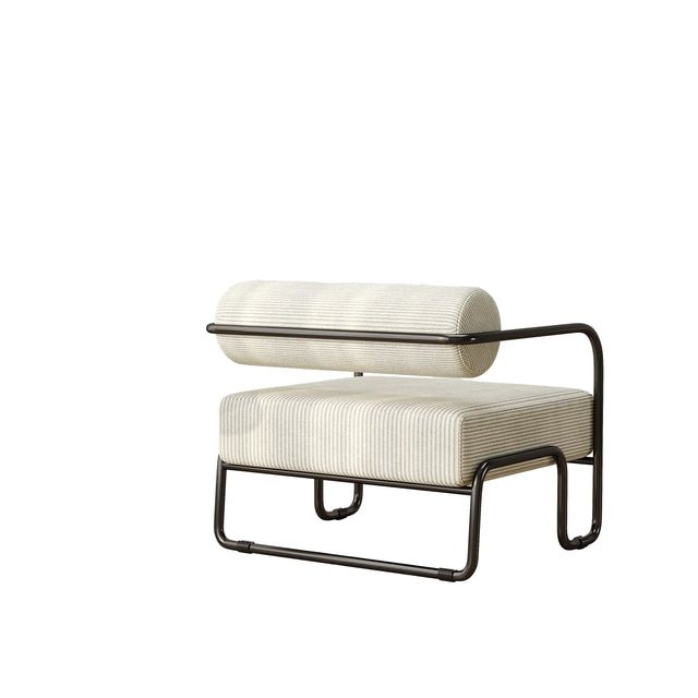 Beige Corduroy Iron Frame Living Room Accent Chair - Omega Lifestyles