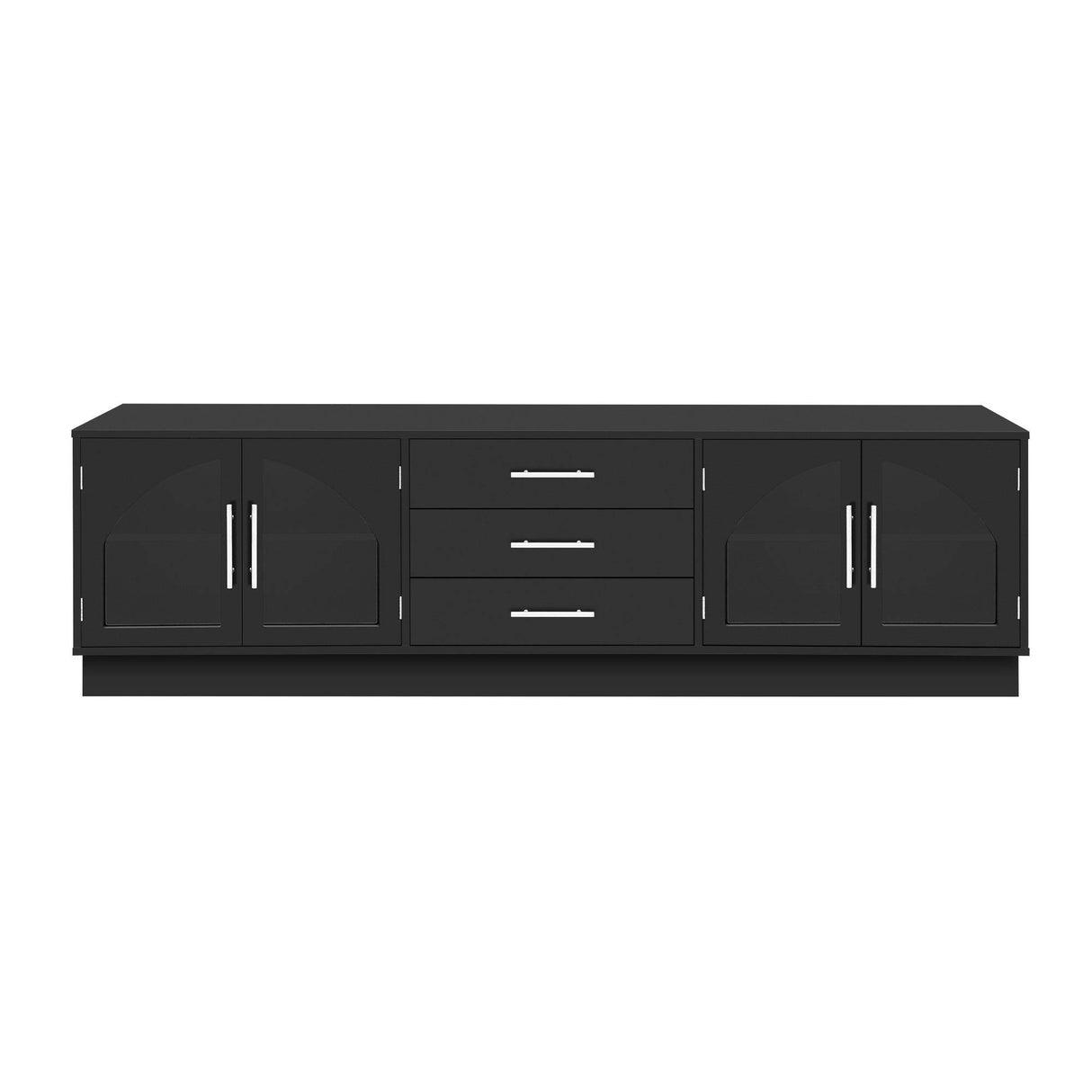 Modern Minimalist Black MDF TV Stand With Storage - Sleep Galleria