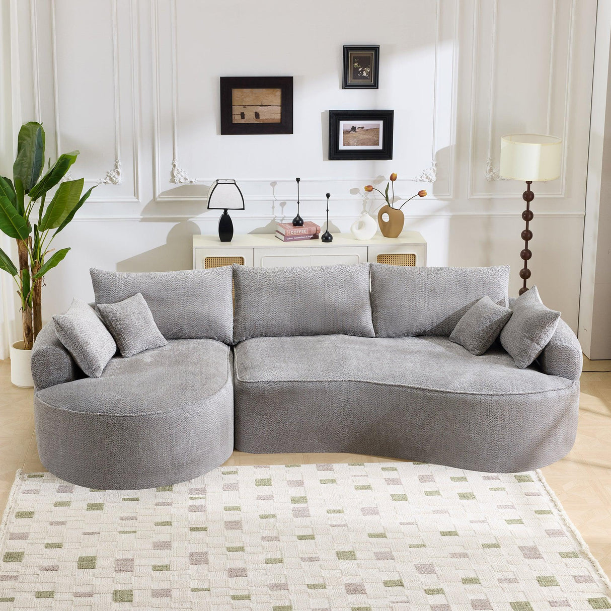 Minimalist Medium-Soft Chenille Foam 5-Seat Sofa - Omega Lifestyles