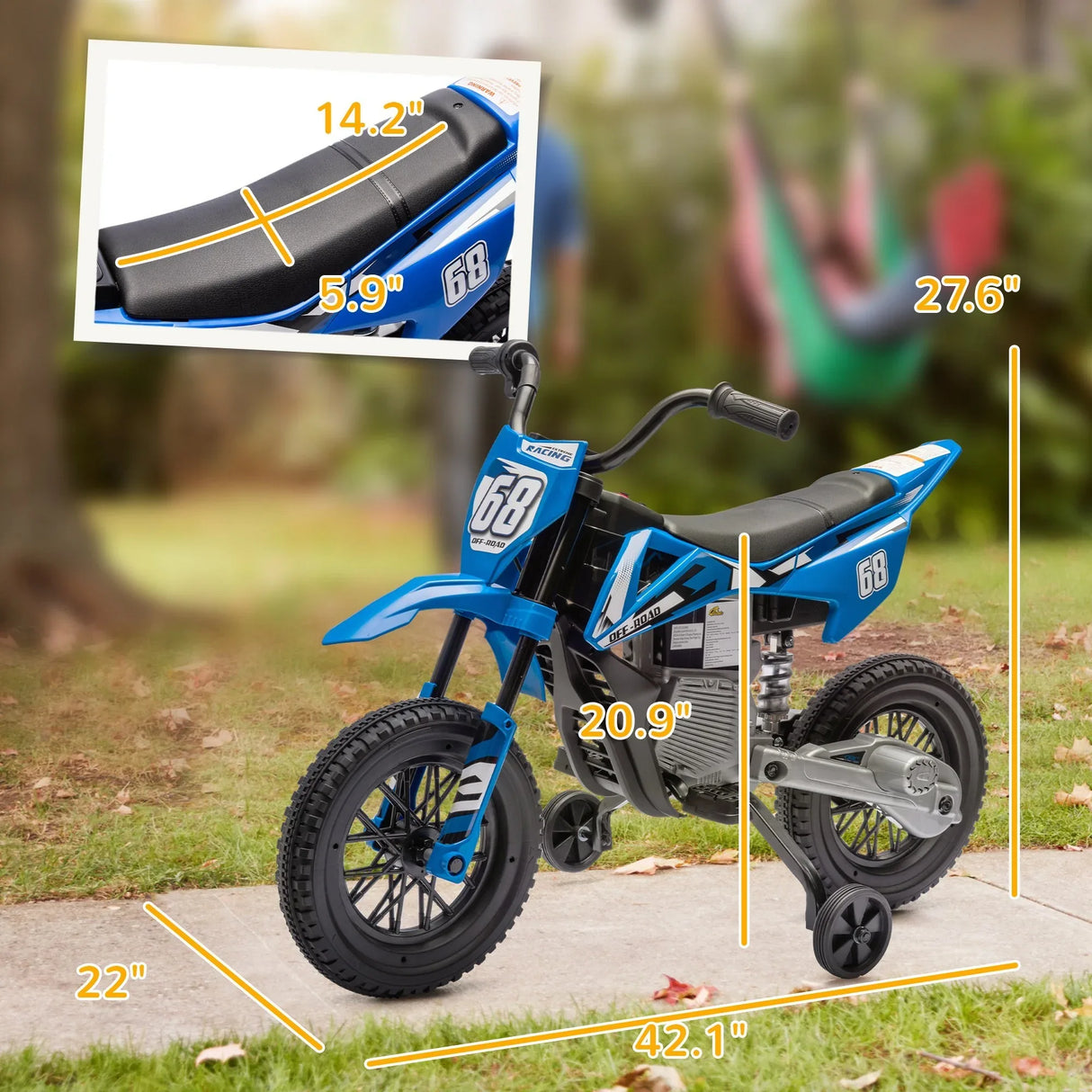 12V Electric Toddler Dirt Bike With Training Wheels - Omega Lifestyles