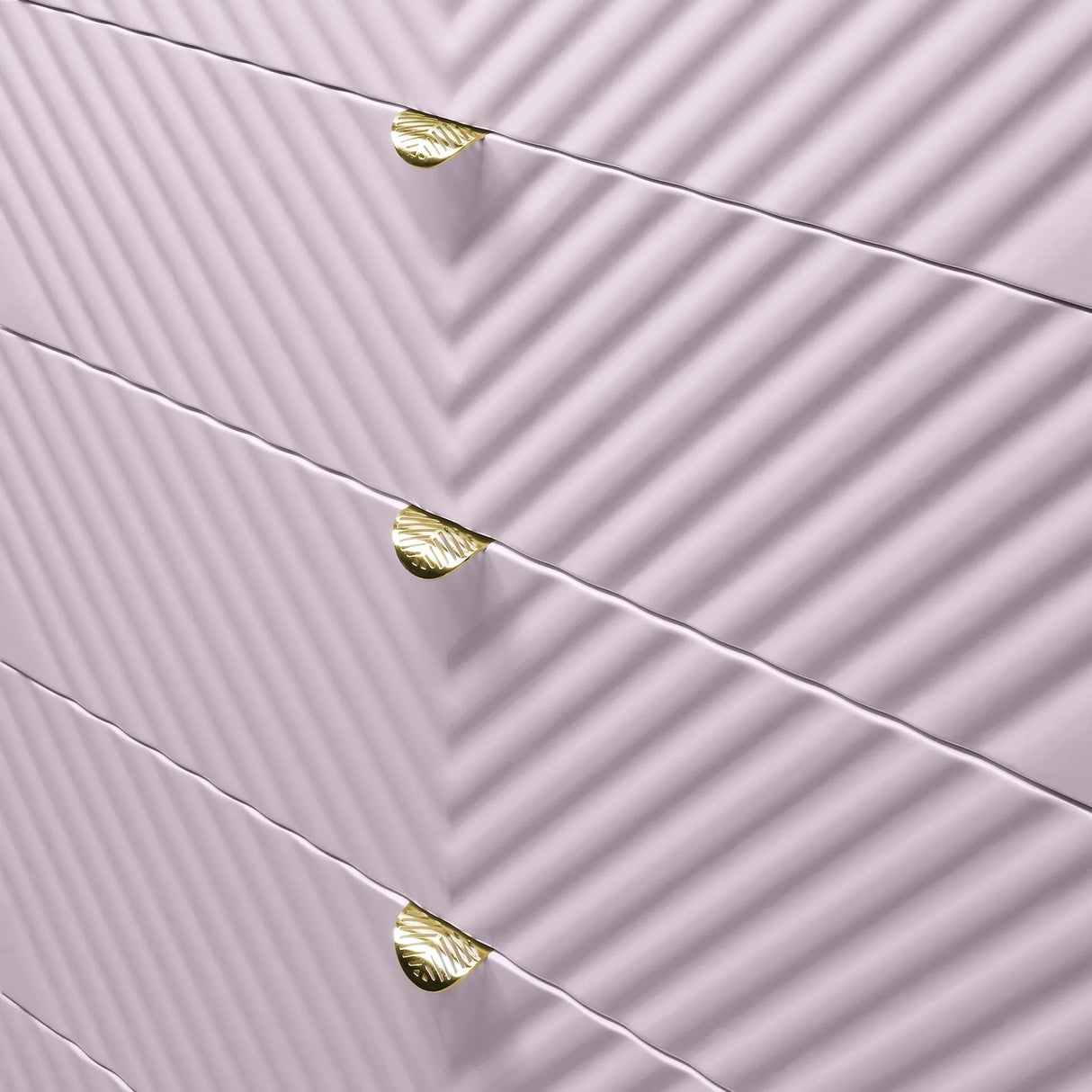 Pink High Gloss Wave Pattern 5-Drawer Chest - Omega Lifestyles