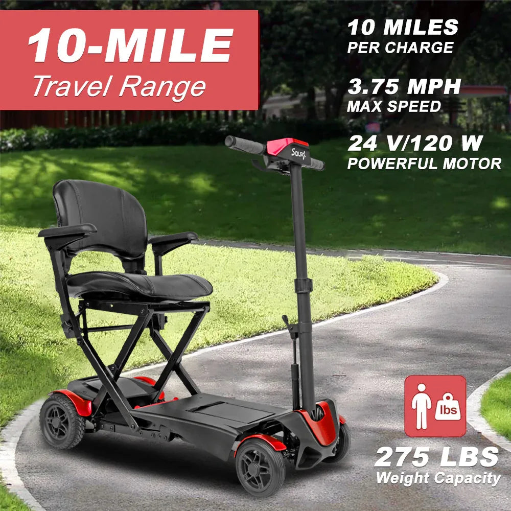 Foldable Lightweight Remote Control 4-Wheel Mobility Scooter - Omega Lifestyles
