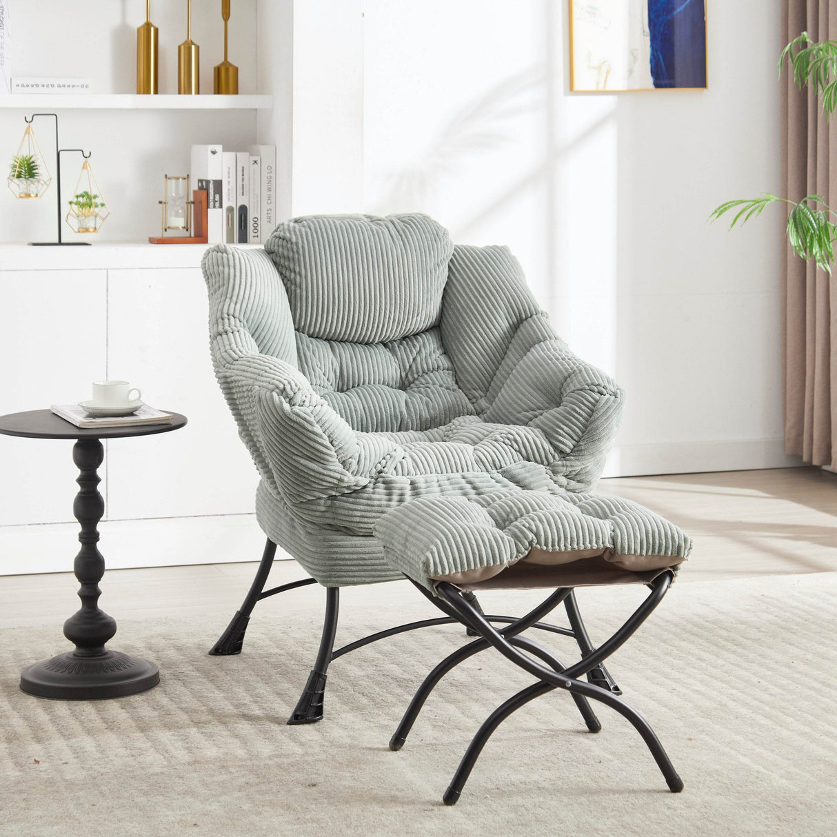 Soft Lounge Chair With Ottoman And Side Pocket - Sleep Galleria