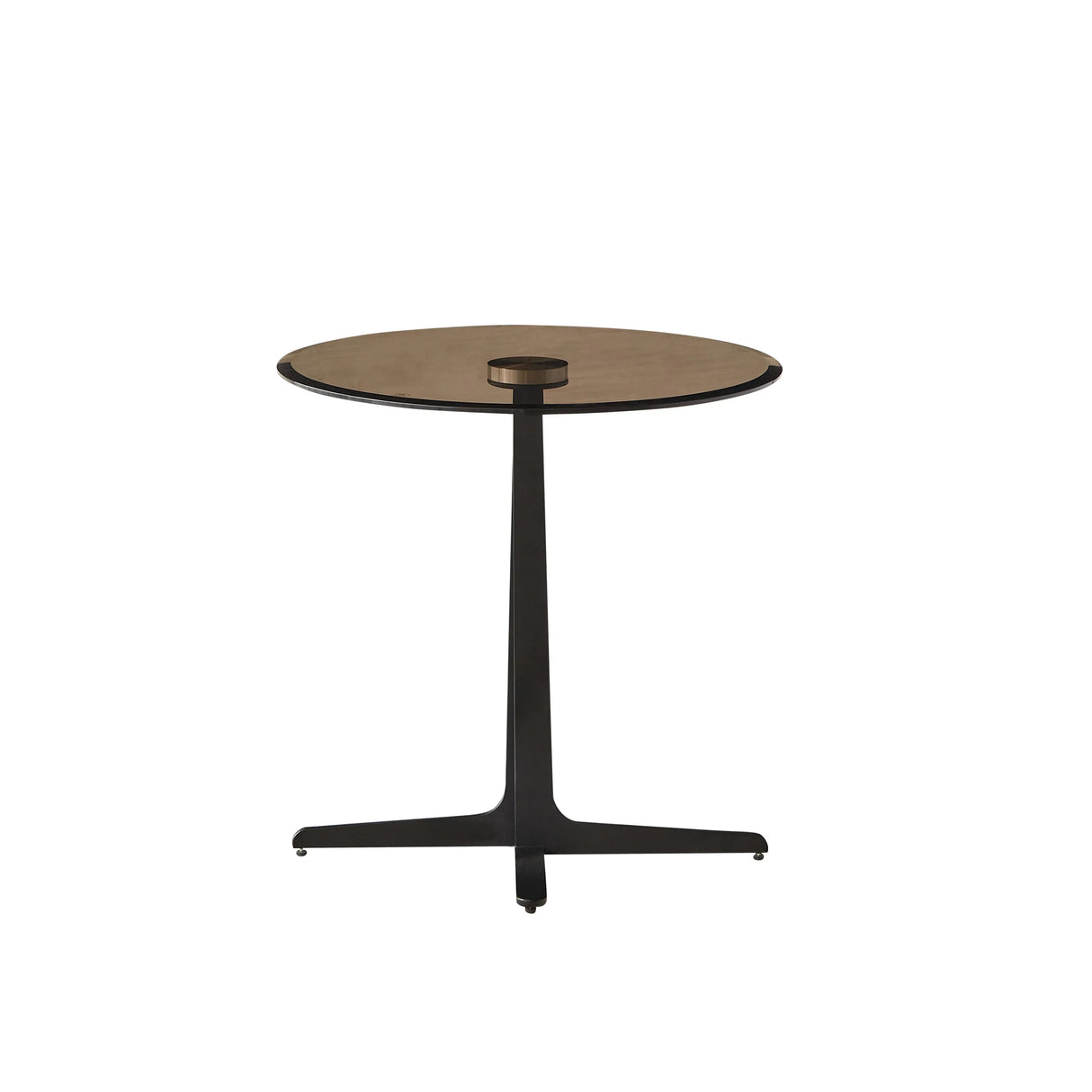Round Tempered Glass Top Metal Accent End Table - Omega Lifestyles