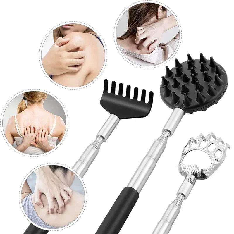 3-Piece Stainless Steel Telescopic Back Scratcher Set - Sleep Galleria