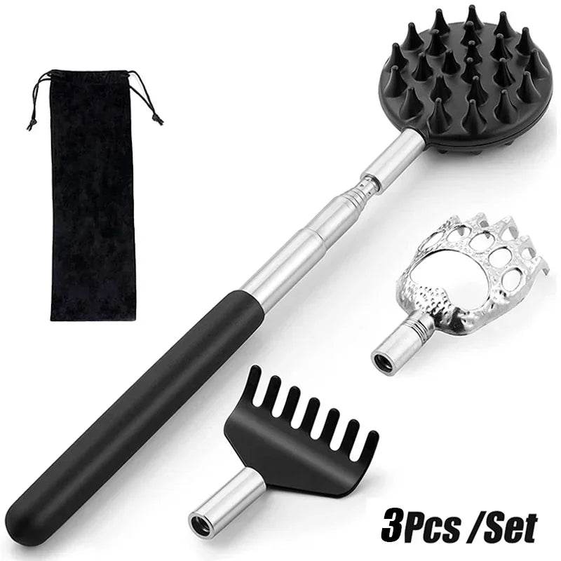 3-Piece Stainless Steel Telescopic Back Scratcher Set - Sleep Galleria
