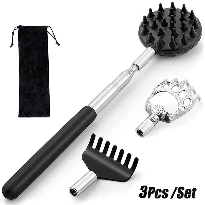 3-Piece Stainless Steel Telescopic Back Scratcher Set - Sleep Galleria