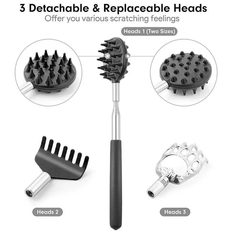 3-Piece Stainless Steel Telescopic Back Scratcher Set - Sleep Galleria