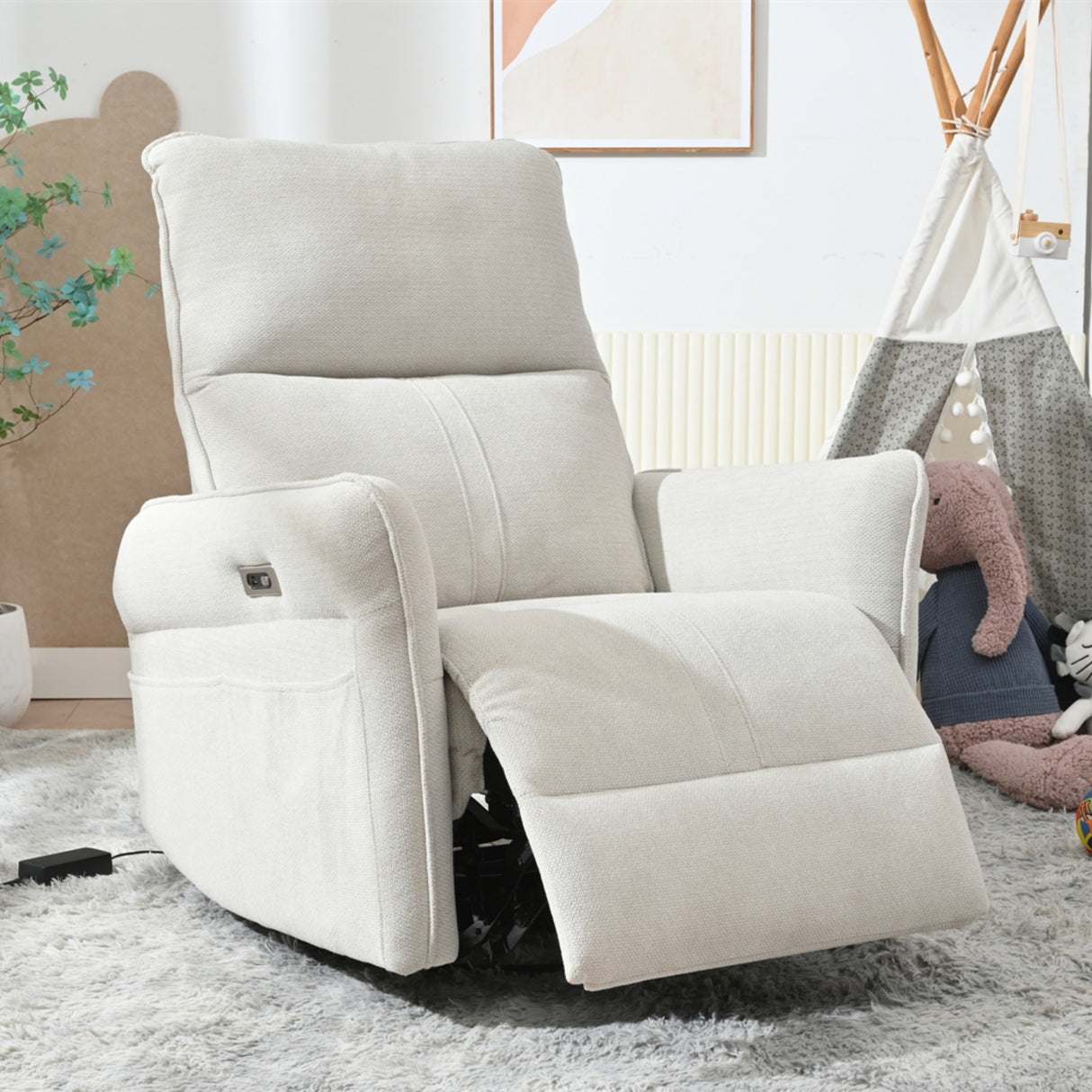 Power Swivel 270° Recliner Chair With Rocking Function
