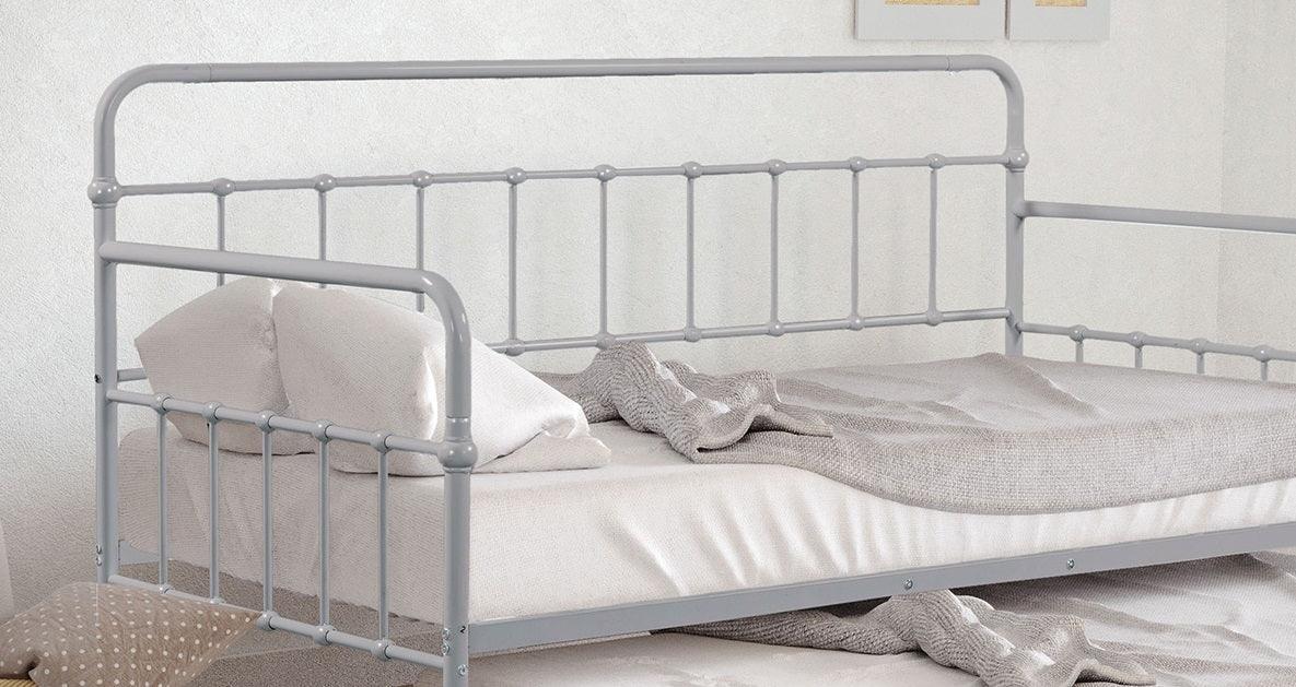 Twin Contemporary Silver Metal Daybed With Trundle - Omega Lifestyles