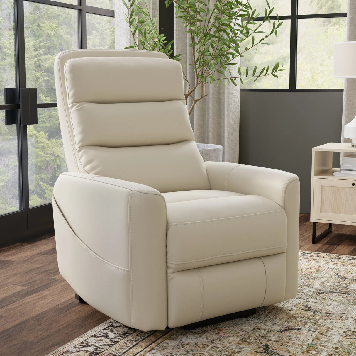 Faux Leather Power Lift Recliner Chair With USB Charging - Omega Lifestyles