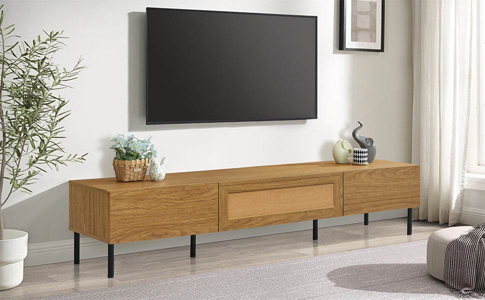 Boho Farmhouse Particle Board TV Stand Cabinet - Sleep Galleria