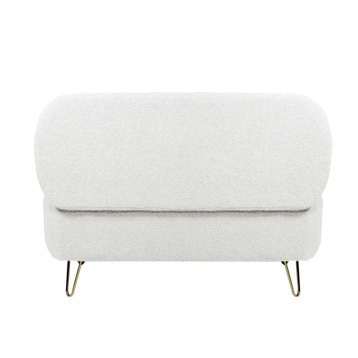 Ivory Faux Fur Upholstered Storage Bench With Gold Legs - Omega Lifestyles