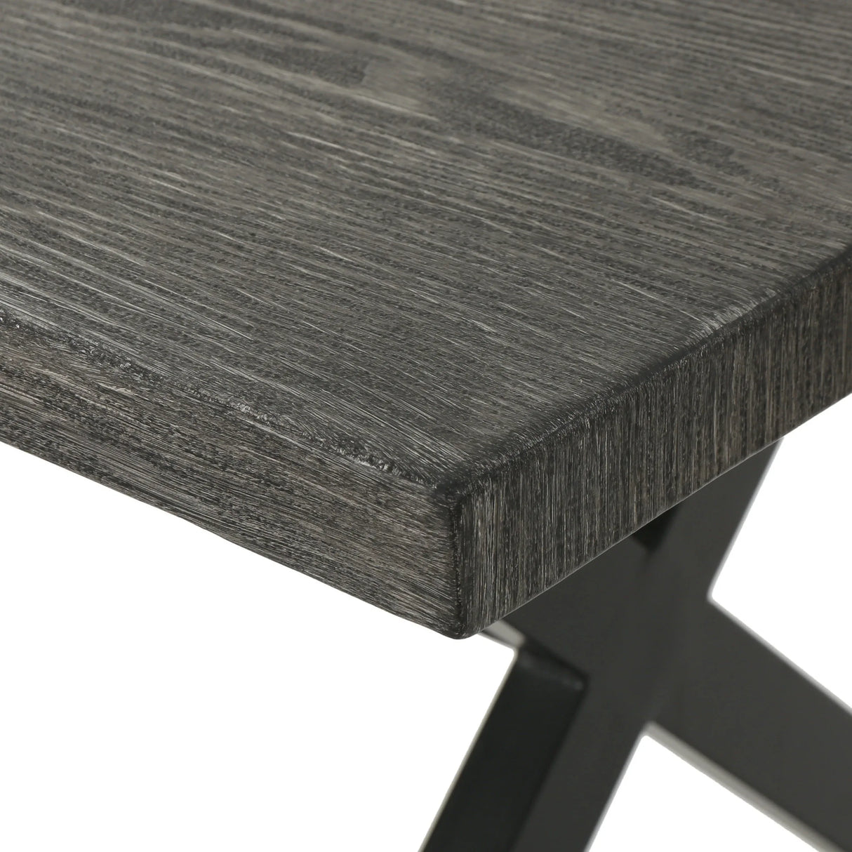 Outdoor Aluminum Dining Table With Steel Frame Gray Black - Omega Lifestyles