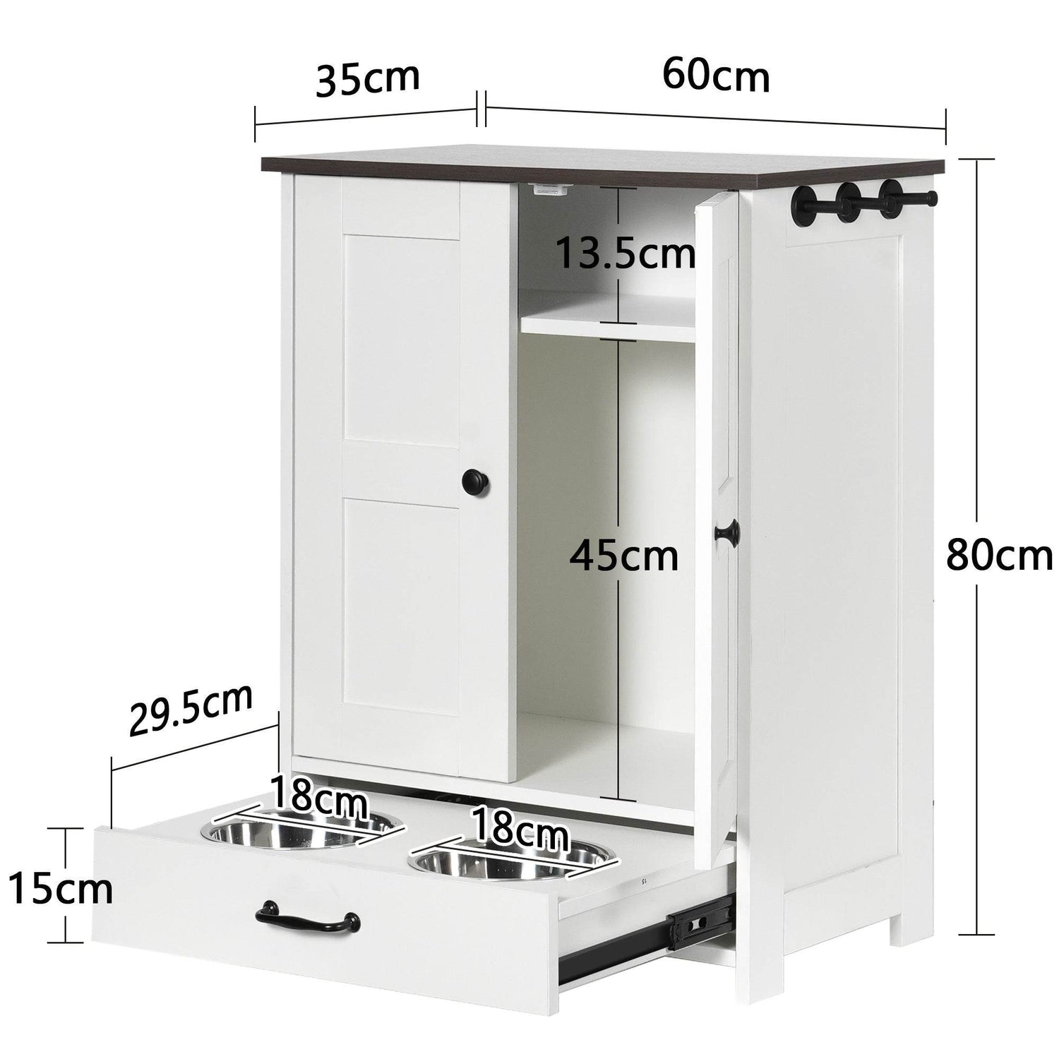 Hidden Pull-Out Dog Feeding Station With Bowls - Sleep Galleria