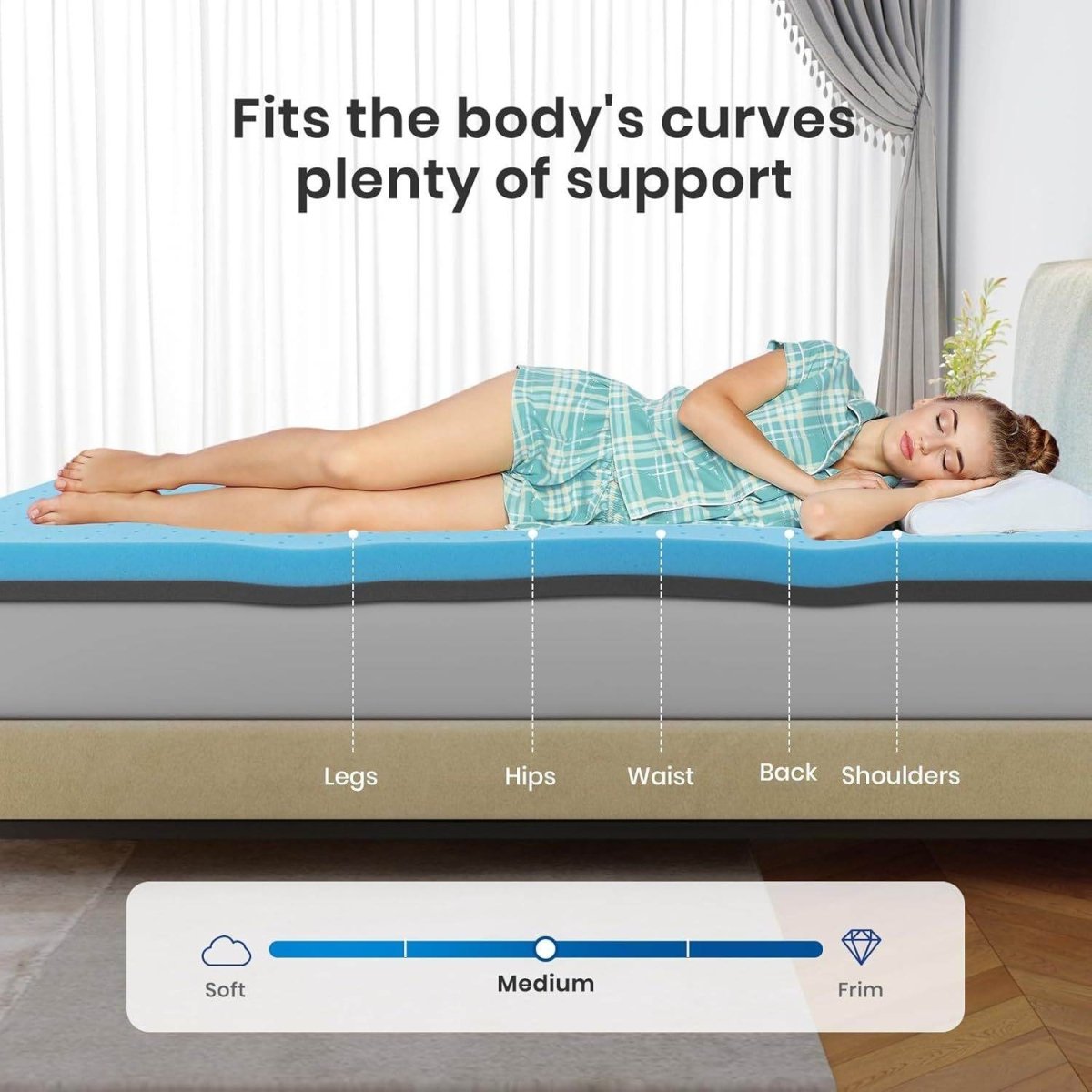 3-Inch Gel Infused Memory Foam Mattress Topper for Pressure Relief - Sleep Galleria
