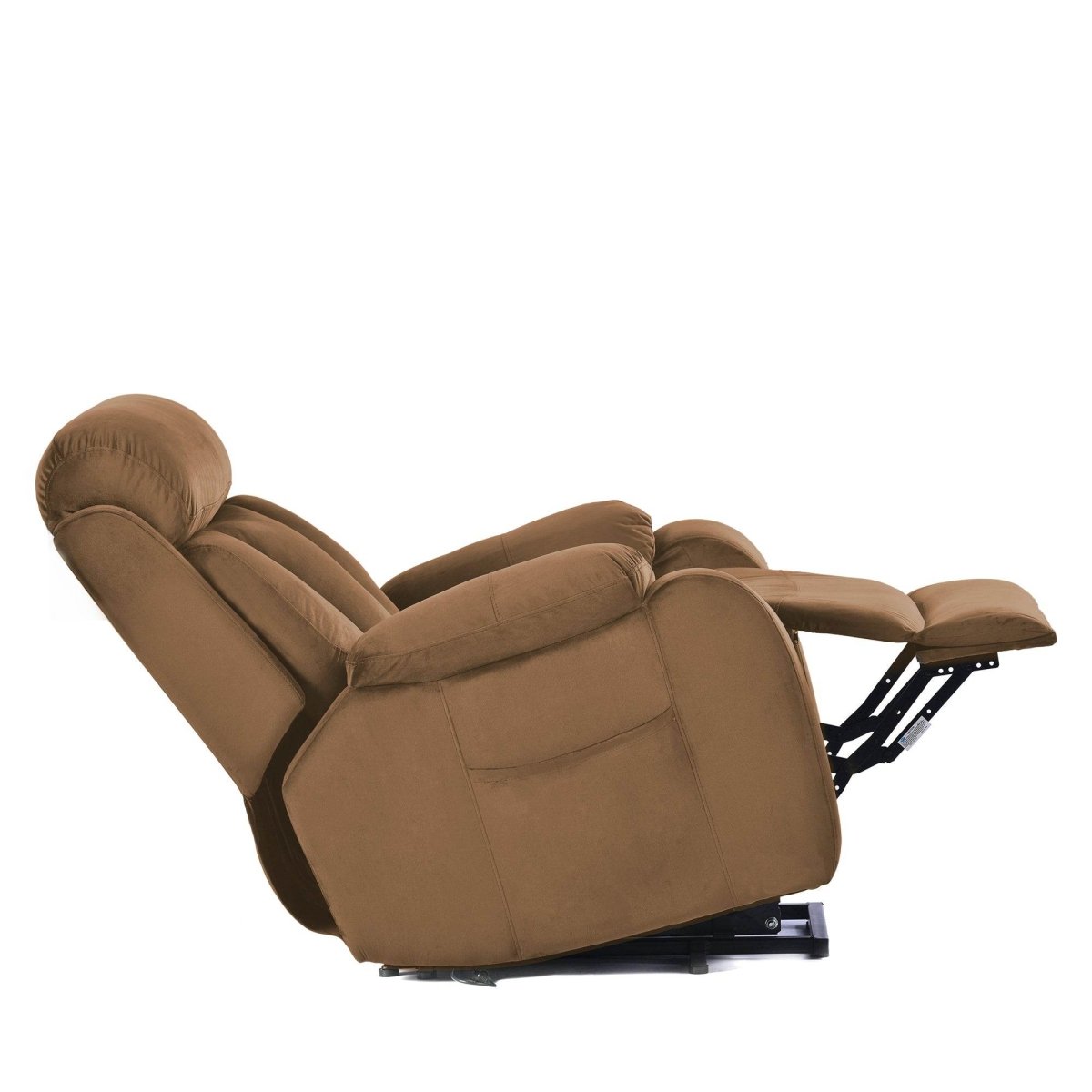 Brown Cashmere Fabric Power Lift Chair Recliner - Sleep Galleria