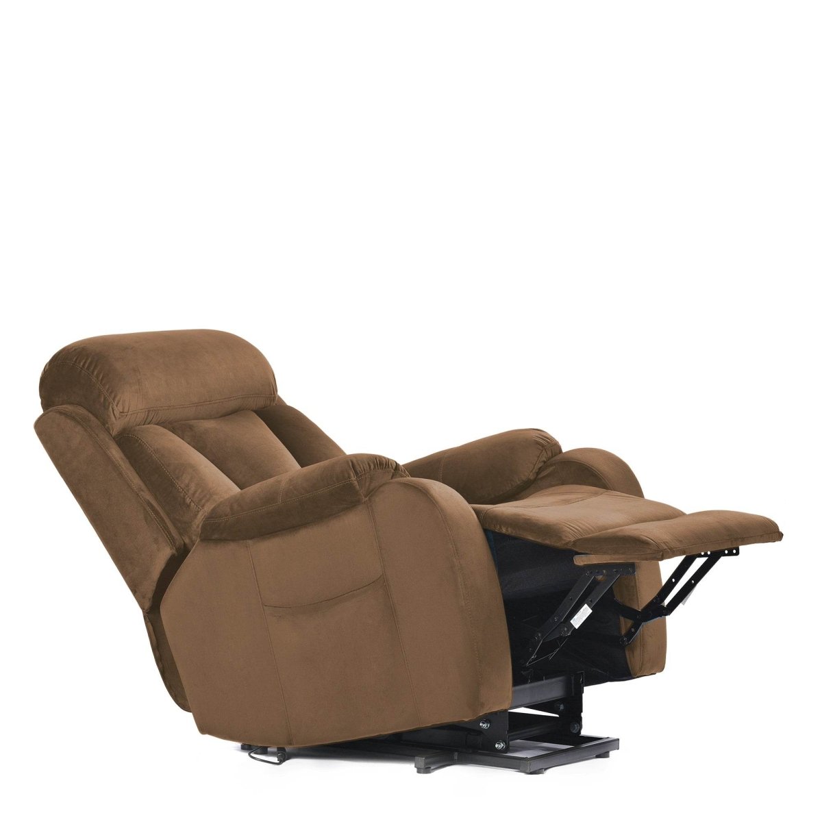 Brown Cashmere Fabric Power Lift Chair Recliner - Sleep Galleria