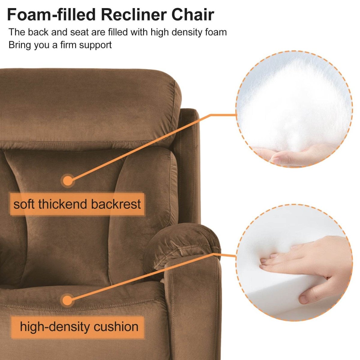 Brown Cashmere Fabric Power Lift Chair Recliner - Sleep Galleria