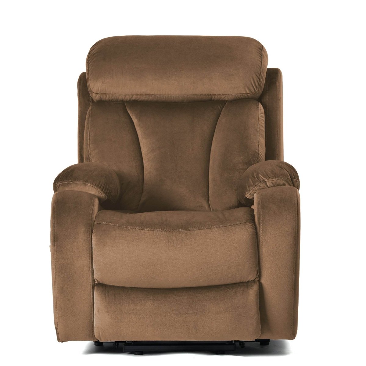 Brown Cashmere Fabric Power Lift Chair Recliner - Sleep Galleria