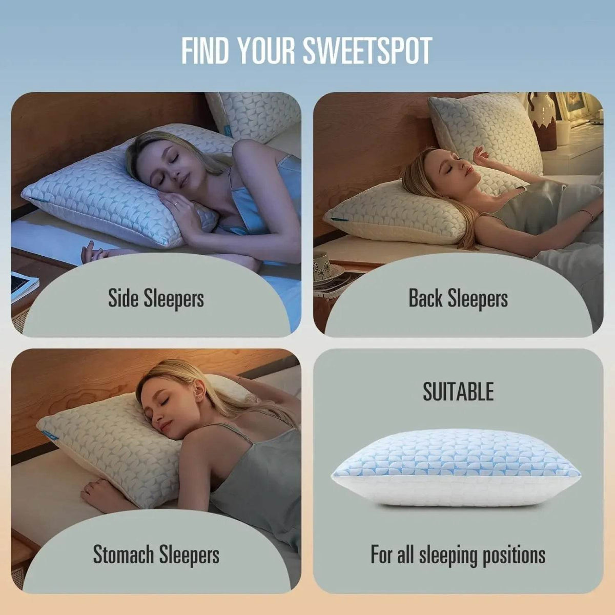 Cooling Gel Memory Foam Pillows Set of 2 - Sleep Galleria