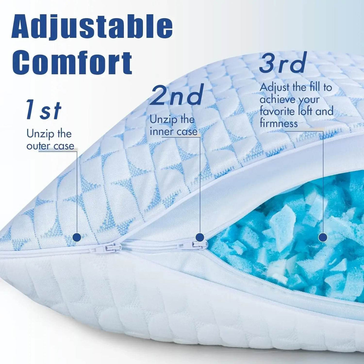Cooling Gel Memory Foam Pillows Set of 2 - Sleep Galleria
