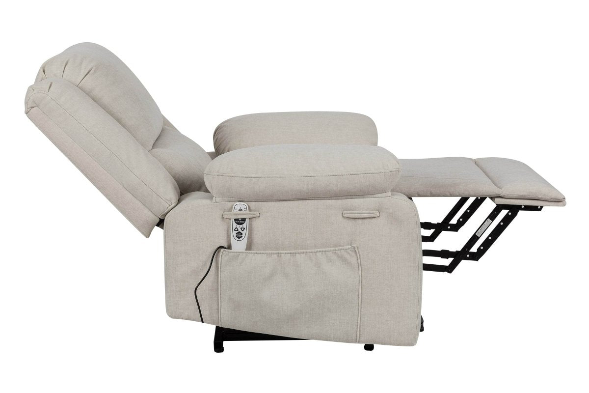 Electric Power Recliner Chair With Massage Beige - Sleep Galleria