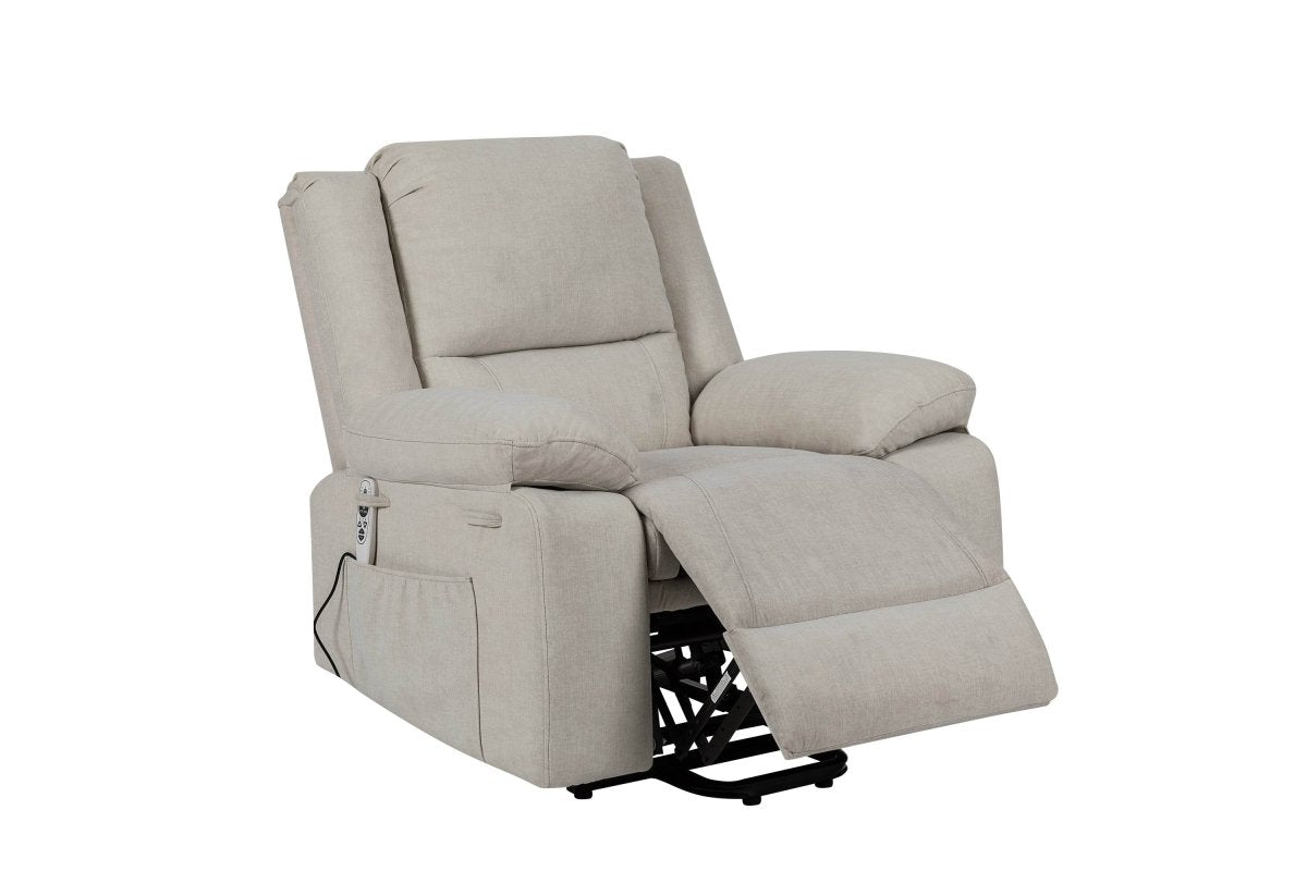Electric Power Recliner Chair With Massage Beige - Sleep Galleria
