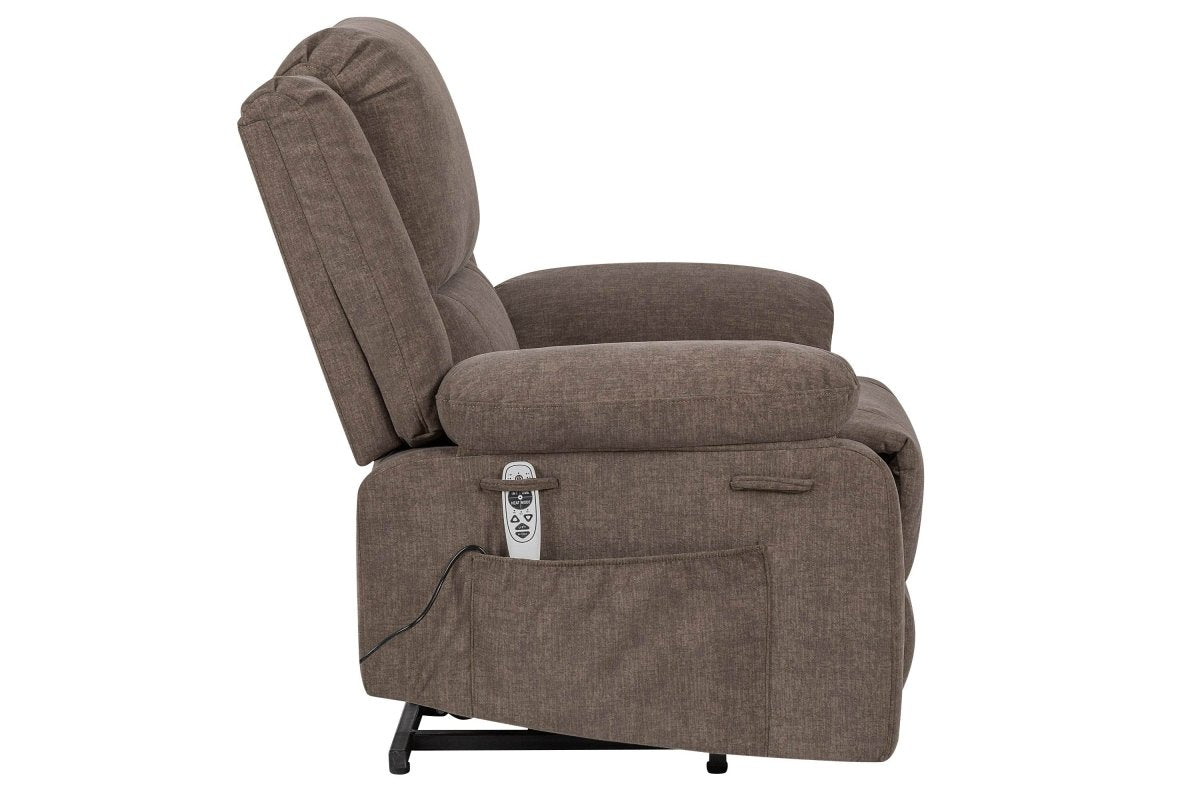 Electric Power Recliner Chair With Massage Brown - Sleep Galleria