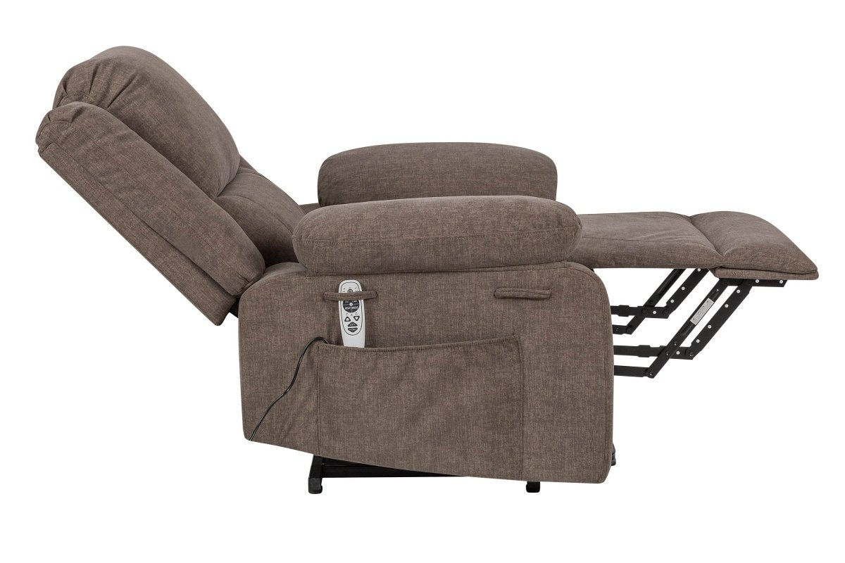 Electric Power Recliner Chair With Massage Brown - Sleep Galleria