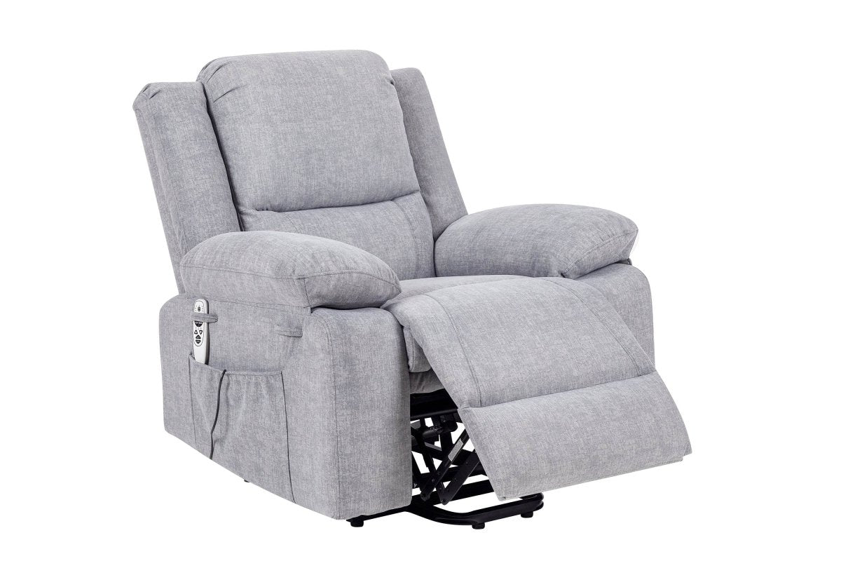 Electric Power Recliner Chair With Massage Light Grey - Sleep Galleria